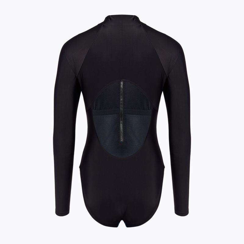 Speedo Printed LS Zip One Piece Damen Badeanzug rapture glow/dark teal 2