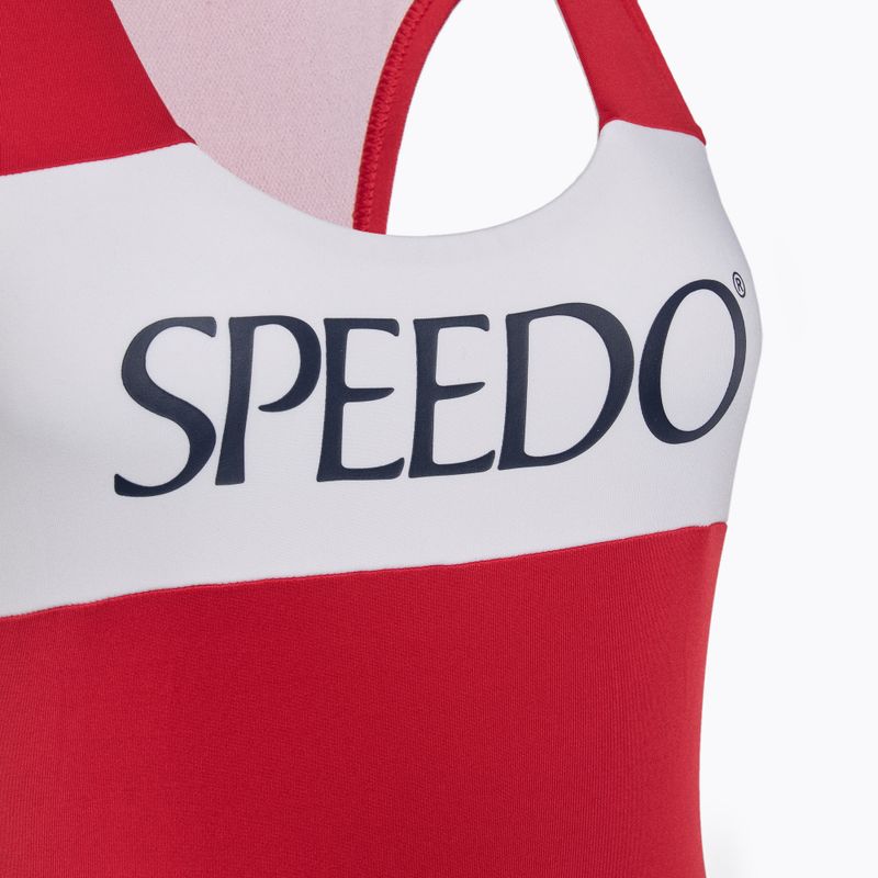 Speedo Colourblock Racerback Damen Badeanzug einteilig hohes Risiko rot 3