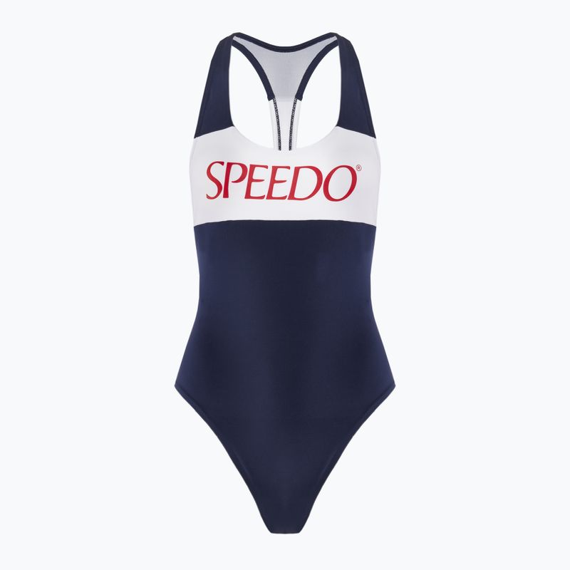 Speedo Colourblock Racerback Damen Badeanzug einteilig peacoat
