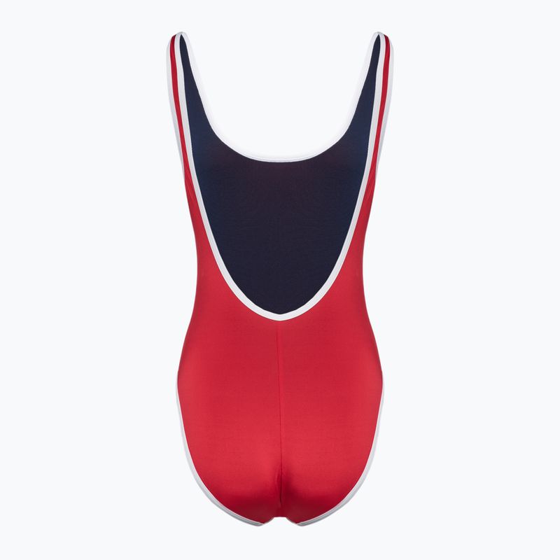 Speedo Damen einteiliger Badeanzug Solid Bound Scoop hohes Risiko rot 2