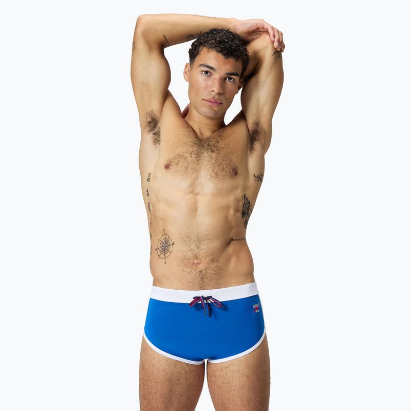 Herren Speedo Jetstream Retro Logo Brief türkis Meer Badehose