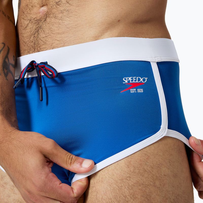 Herren Speedo Jetstream Retro Logo Brief türkis Meer Badehose 4