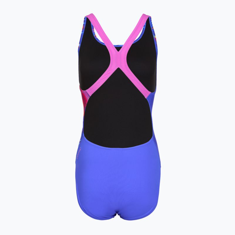 Badeanzug Damen Speedo Placement Digital Powerback molten blend/cobalt pop 2