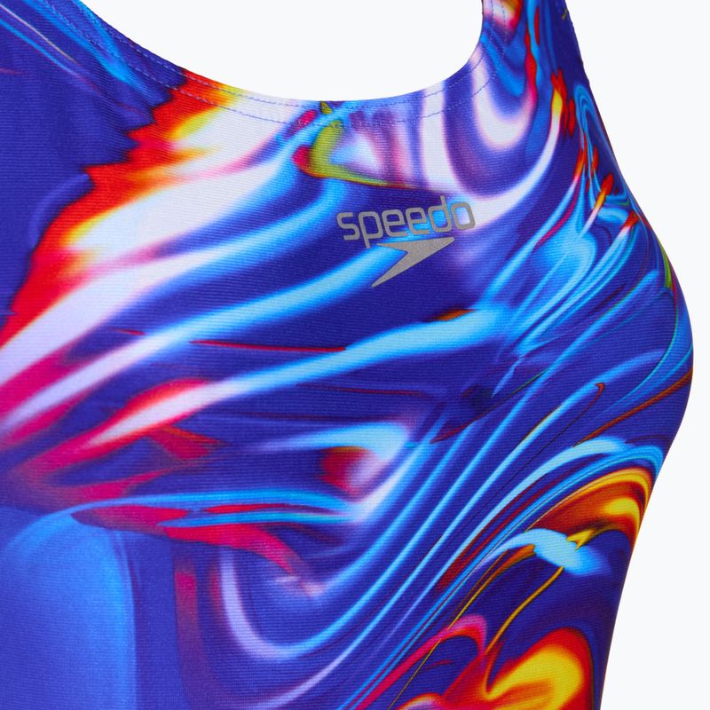 Badeanzug Damen Speedo Placement Digital Powerback molten blend/cobalt pop 3