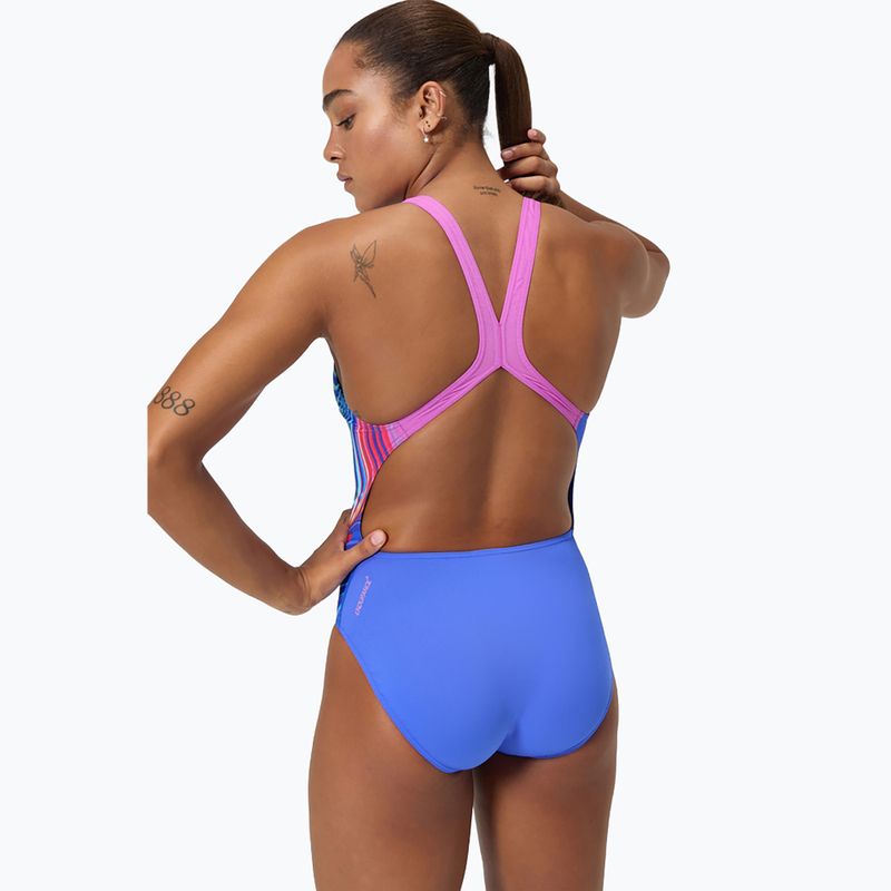 Badeanzug Damen Speedo Placement Digital Powerback molten blend/cobalt pop 3