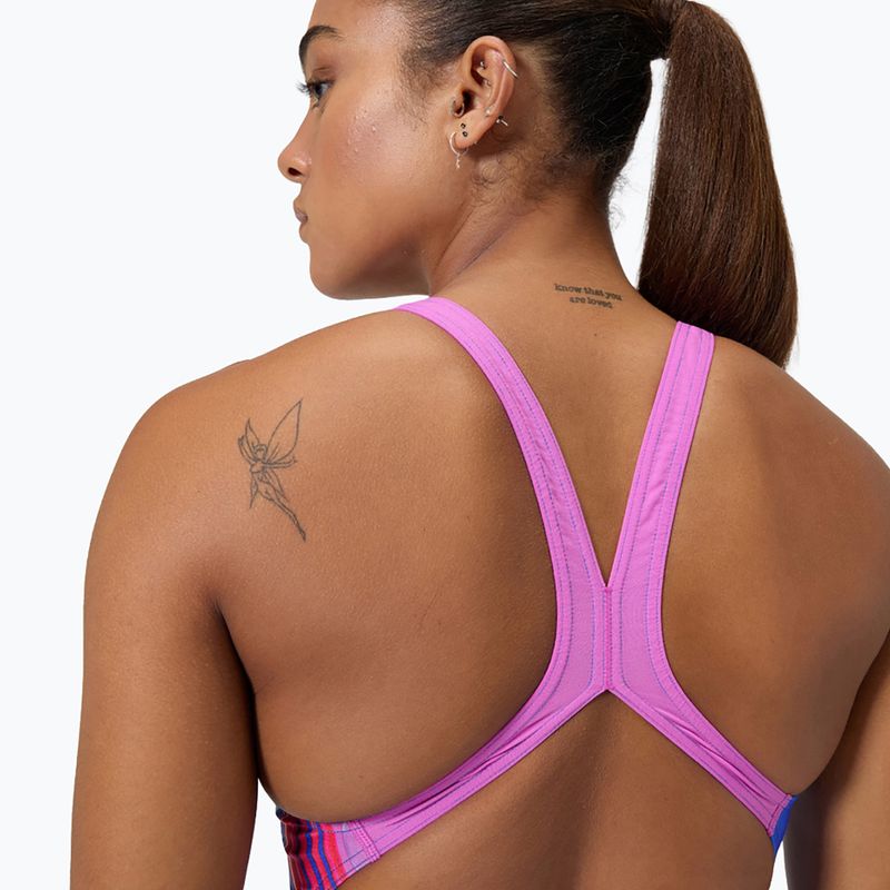 Badeanzug Damen Speedo Placement Digital Powerback molten blend/cobalt pop 6