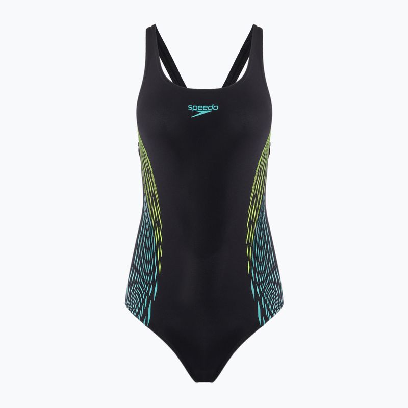 Speedo Placement Muscleback hypergelb einteiliger Badeanzug