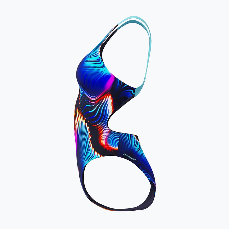 Damen Badeanzug Speedo Allover Digital Leaderback lava blur/speedo black 4