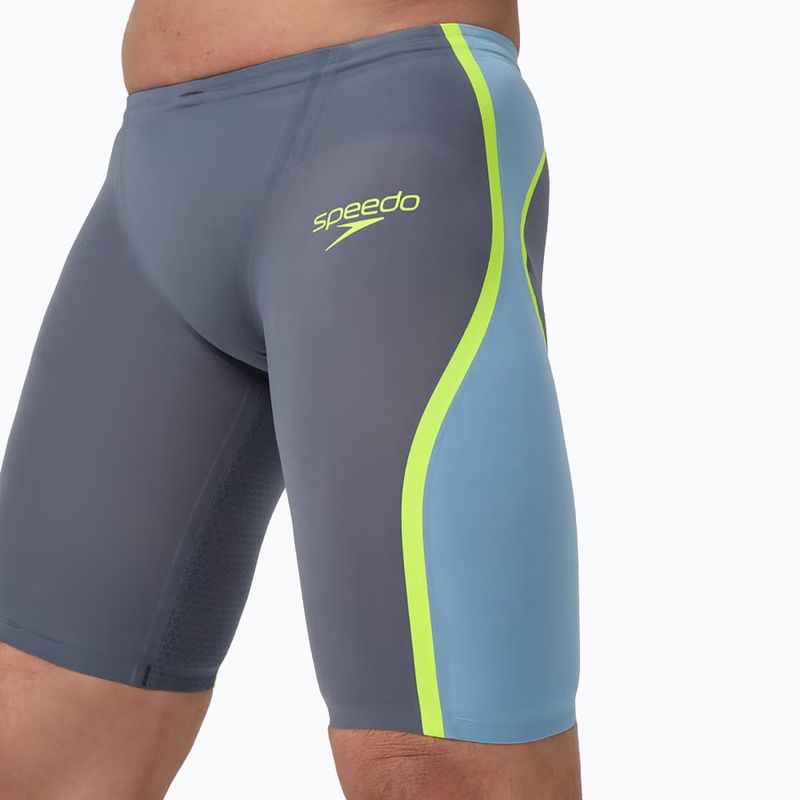 Herren-Schwimmjammer Speedo Fastskin LZR Intent 2.0 Jammer grau lead/acadia blau/hyper gelb 5