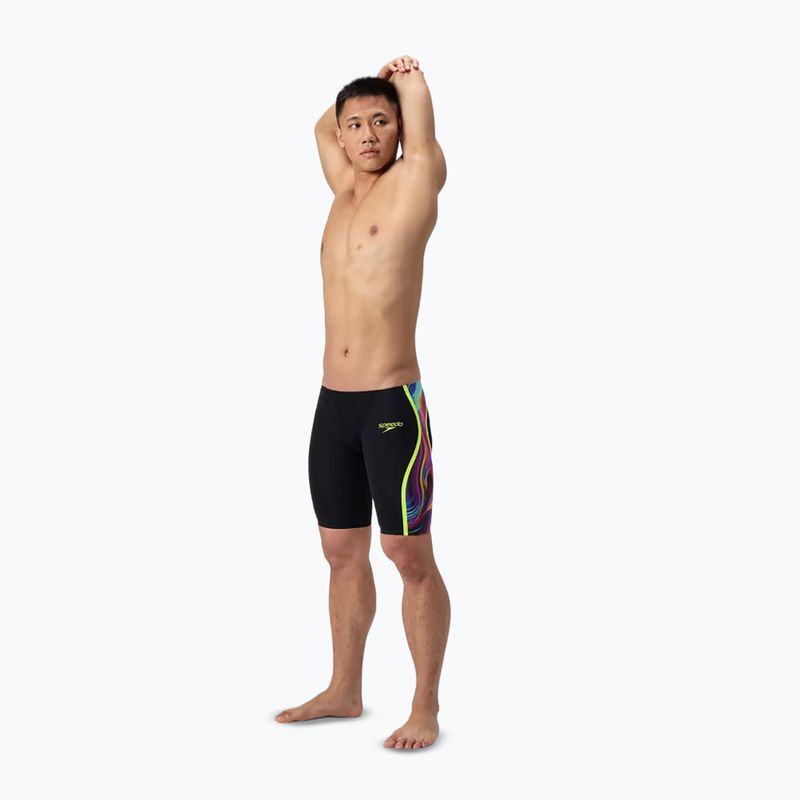 Schwimm-Jammer für Herren Speedo Fastskin LZR Intent 2.0 Jammer black/molten blur/hyper yellow 2