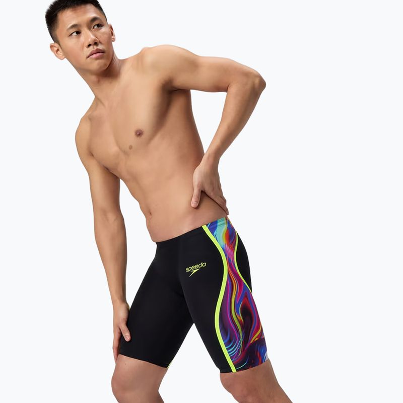 Schwimm-Jammer für Herren Speedo Fastskin LZR Intent 2.0 Jammer black/molten blur/hyper yellow 4