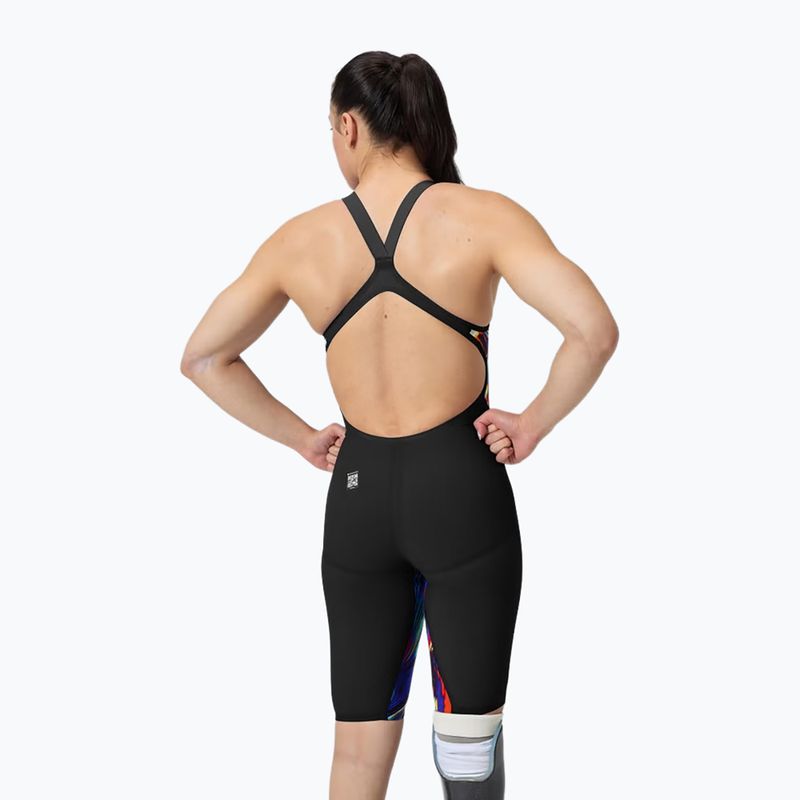 Damen Badeanzug Speedo Fastskin LZR Pure Valor 2.0 Openback Kneeskin black/molten blur 3