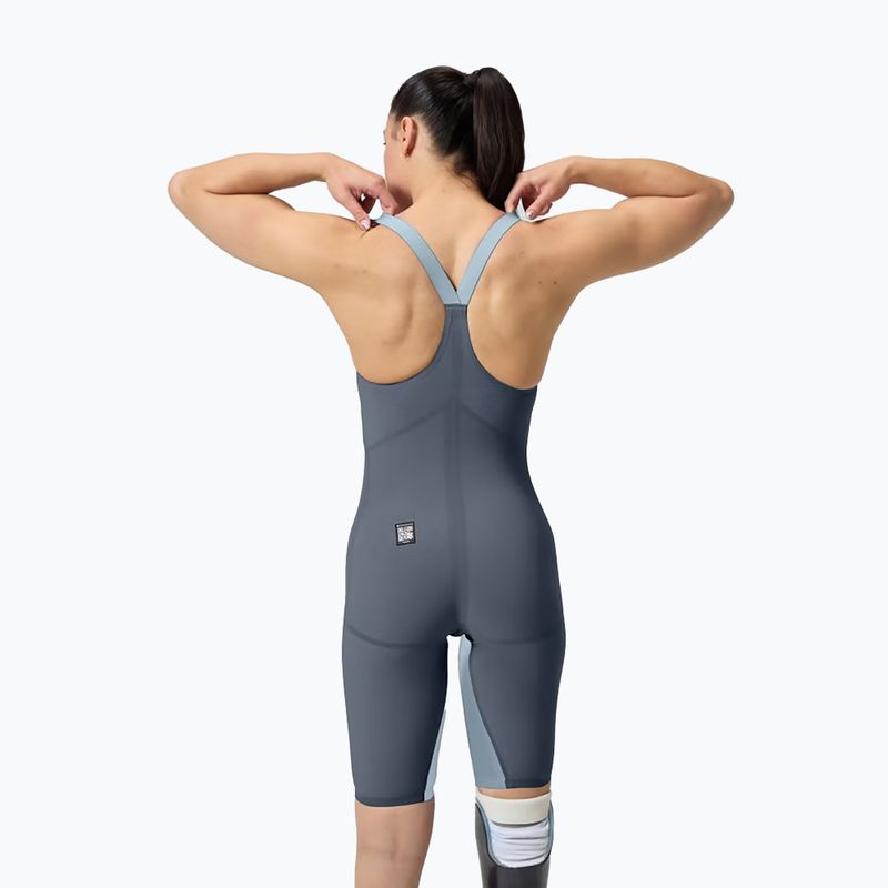 Speedo Fastskin Damen-Badeanzug LZR Pure Valor 2.0 Closedback Kneeskin Grau Blei / Acadia Blau / Mainline 3