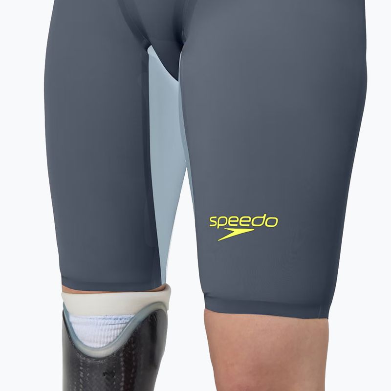 Speedo Fastskin Damen-Badeanzug LZR Pure Valor 2.0 Closedback Kneeskin Grau Blei / Acadia Blau / Mainline 7