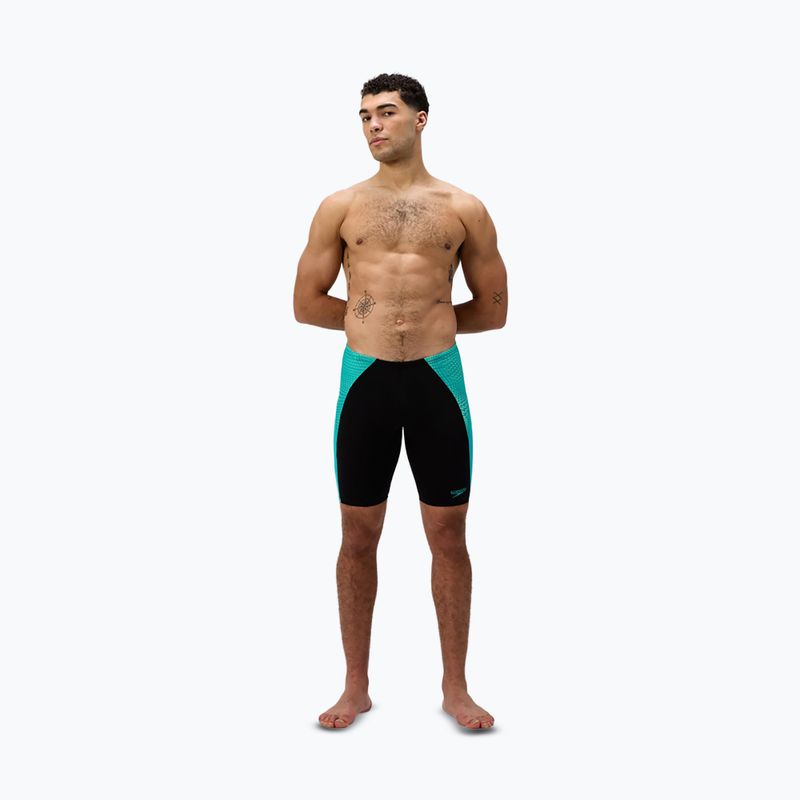 Herren-Schwimmjammer Speedo Endurance+ MAX Splice Jammer schwarz/türkisstein 2