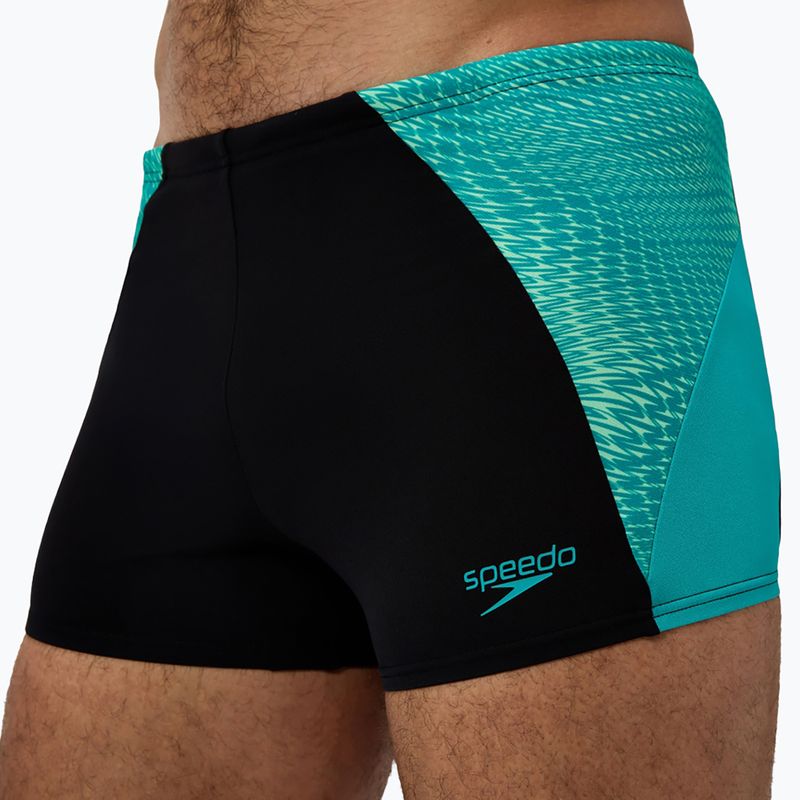 Herren-Schwimmshorts Speedo Endurance+ MAX Splice Aquashort schwarz/türkis gem 5