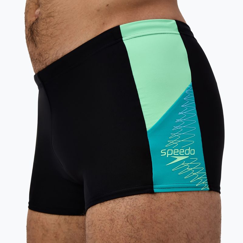 Herren-Schwimmboxer Speedo Dive Aquashort schwarz/türkis gem 6