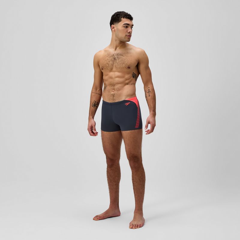 Herren-Schwimmshorts Speedo Hyper Boom Splice grau lead/neon coral 2