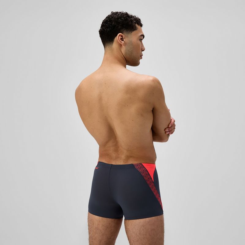 Herren-Schwimmshorts Speedo Hyper Boom Splice grau lead/neon coral 3