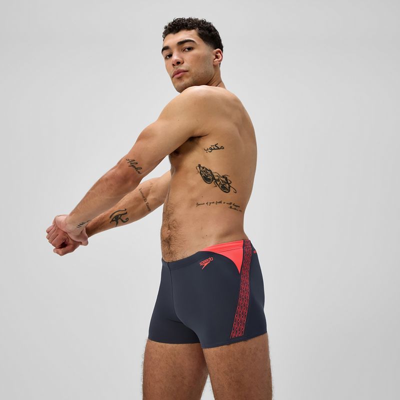 Herren-Schwimmshorts Speedo Hyper Boom Splice grau lead/neon coral 4