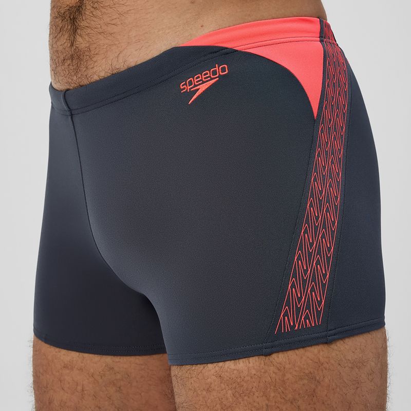 Herren-Schwimmshorts Speedo Hyper Boom Splice grau lead/neon coral 5