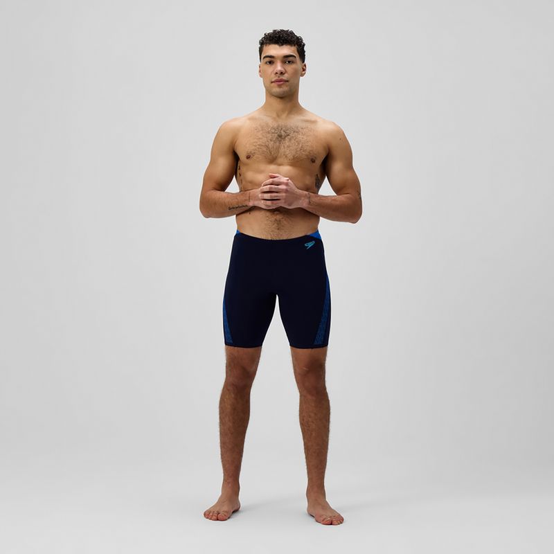 Männer Schwimm Jammer Speedo Hyper Boom Splice grau lead/neon coral 2