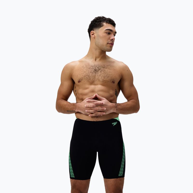 Männer Schwimm Jammer Speedo Hyper Boom Splice schwarz/alfalfa grün
