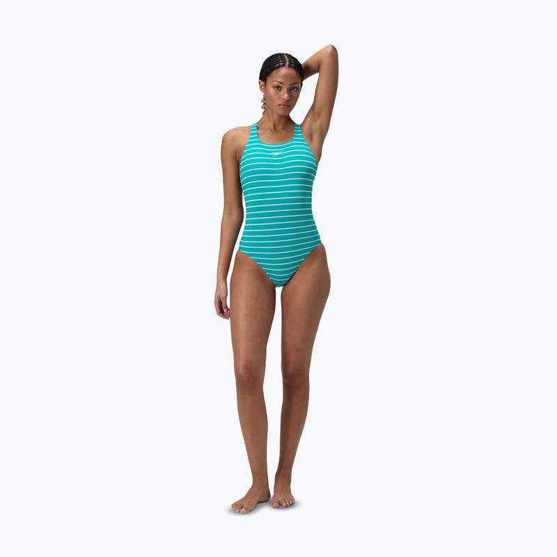 Damen Badeanzug Speedo Eco Endurance+ Printed Medalist turquoise gem 2