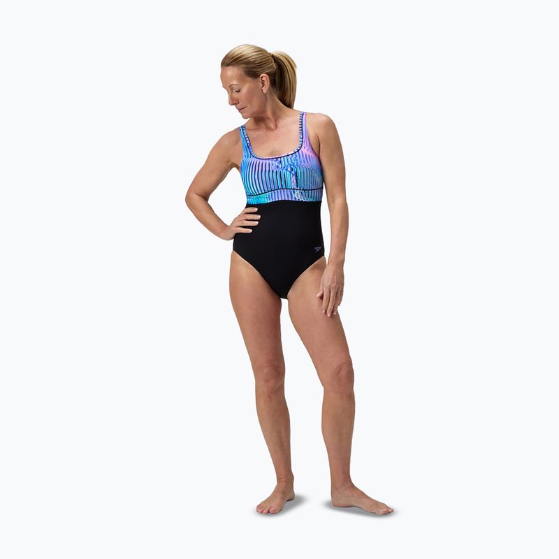 Badeanzug Damen Speedo Shaping Contour Eclipse Printed indigo glow 2