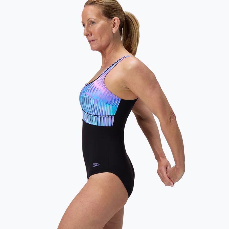 Badeanzug Damen Speedo Shaping Contour Eclipse Printed indigo glow 4