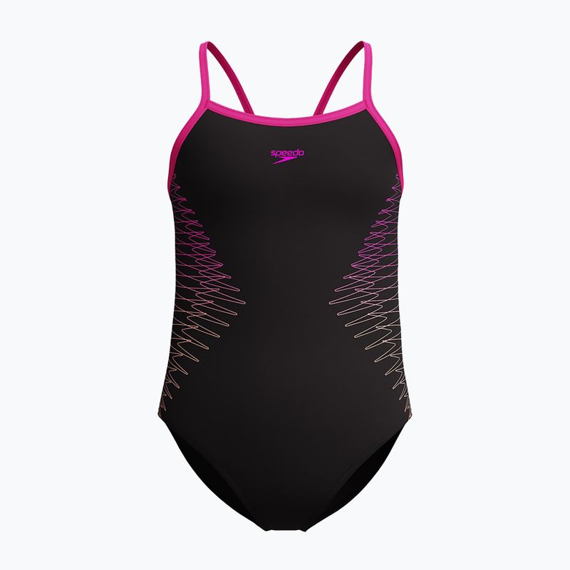 Kinder-Einzelstück-Schwimmanzug Speedo Platisol Placement Thinstrap Muscleback flare pink