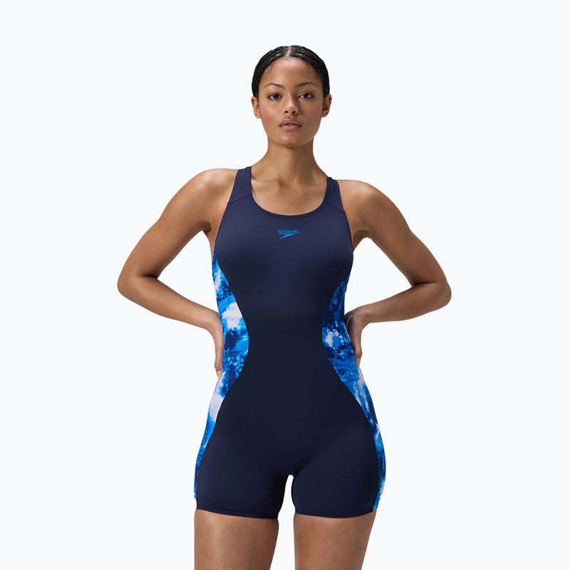 Einteiliger Badeanzug Speedo Digital Printed Legsuit peacoat