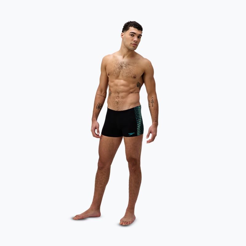 Herren-Schwimmshorts Speedo Endurance+ Tech Panel Aquashort schwarz/türkisstein 2