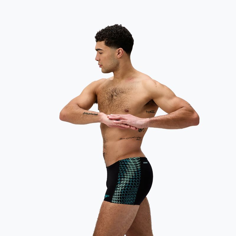 Herren-Schwimmshorts Speedo Endurance+ Tech Panel Aquashort schwarz/türkisstein 4
