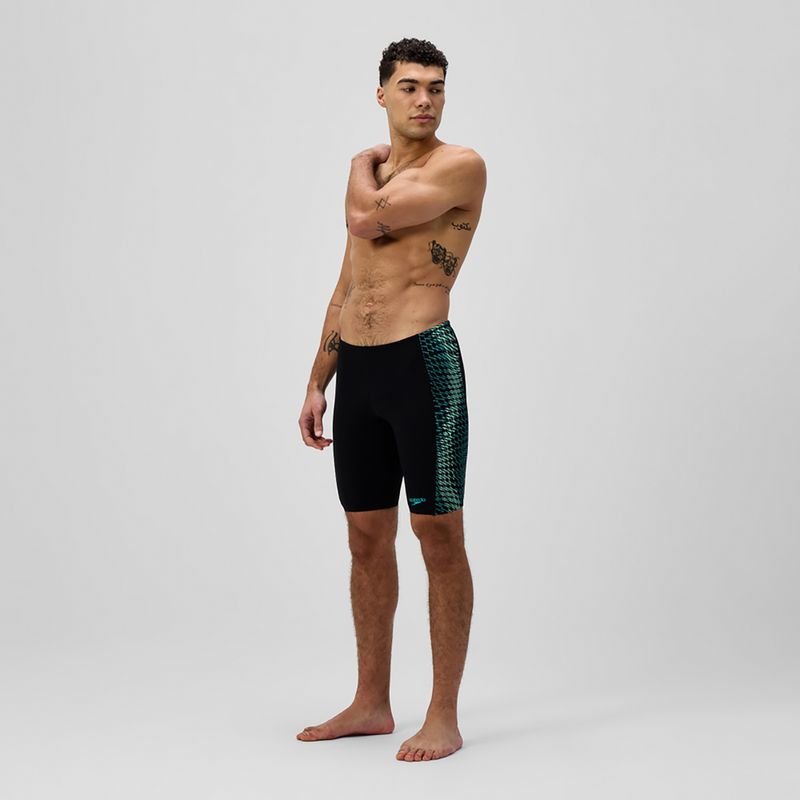 Herren-Schwimmjammer Speedo Endurance+ Tech Panel Jammer schwarz/türkisstein 2