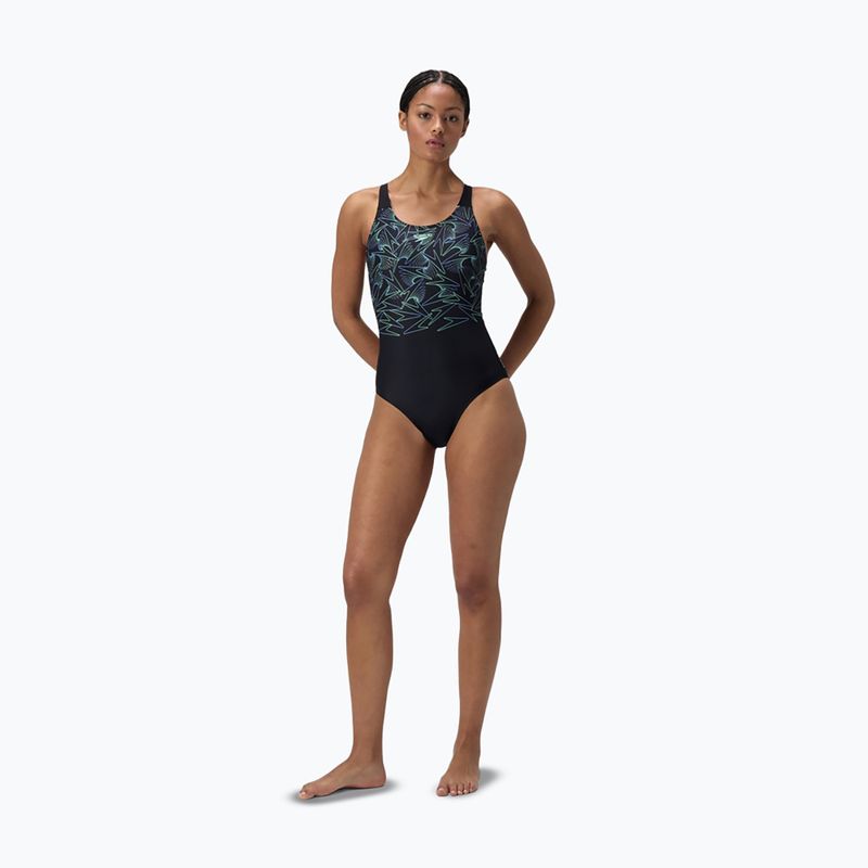 Damen-Einteiliger Badeanzug Speedo HyperBoom Placement Muscleback alfalfa grün 2