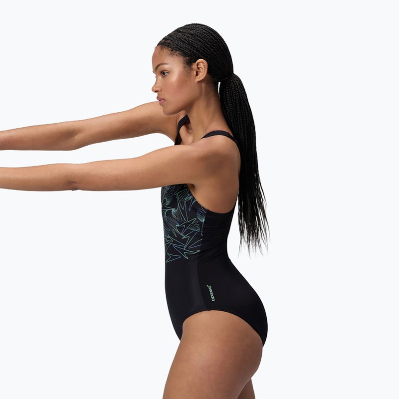Damen-Einteiliger Badeanzug Speedo HyperBoom Placement Muscleback alfalfa grün 4