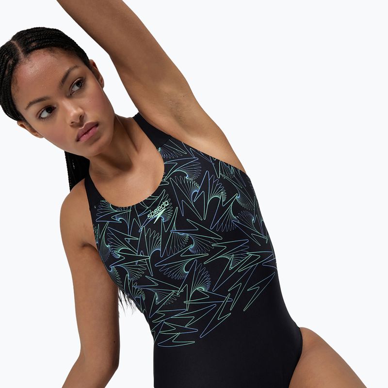 Damen-Einteiliger Badeanzug Speedo HyperBoom Placement Muscleback alfalfa grün 5
