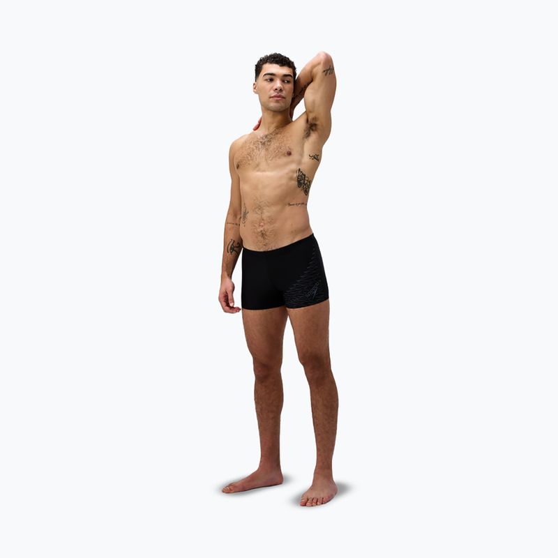 Herren-Schwimmshorts Speedo Medley Logo Aquashort schwarz/bleigrau 2