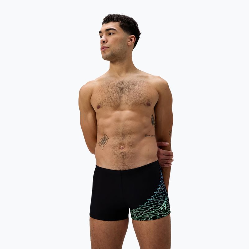 Herren-Schwimmshorts Speedo Medley Logo Aquashort schwarz/alfalfa grün