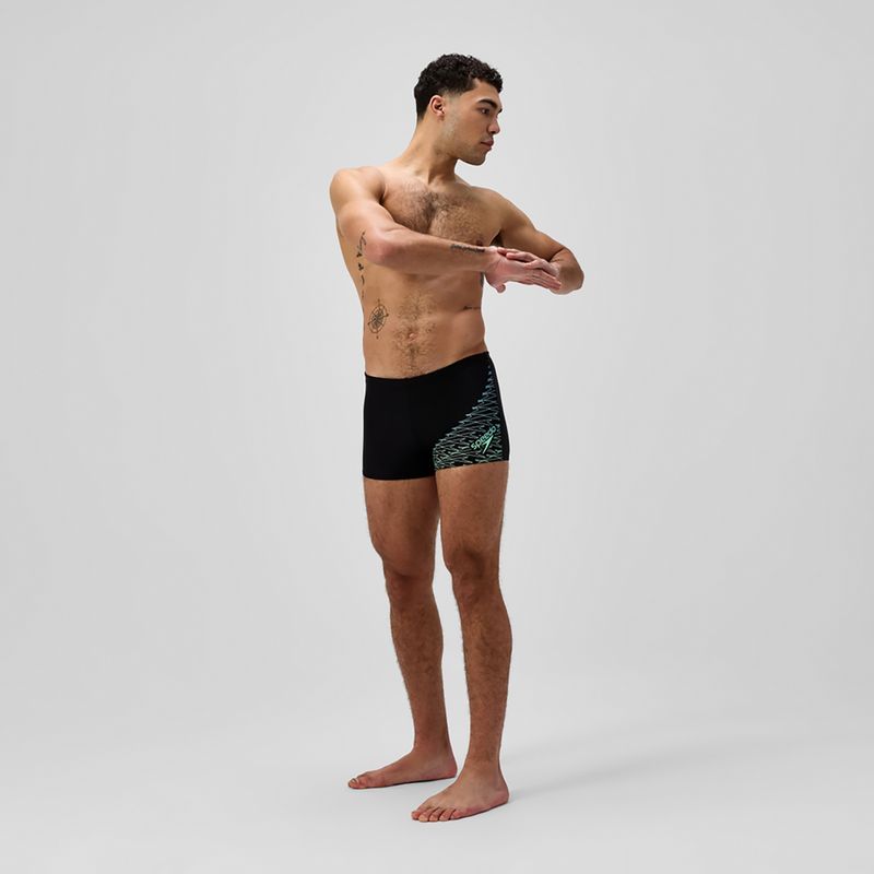 Herren-Schwimmshorts Speedo Medley Logo Aquashort schwarz/alfalfa grün 2