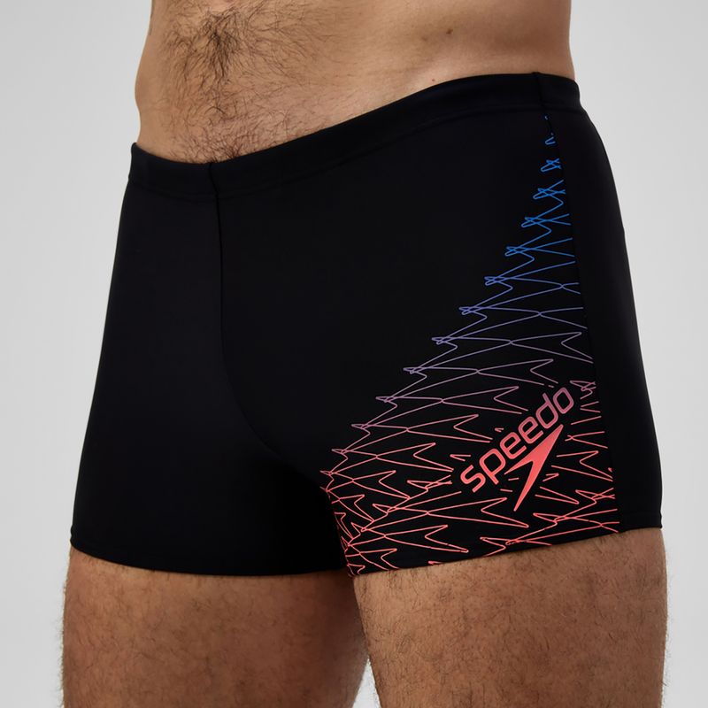 Herren-Schwimmshorts Speedo Medley Logo Aquashort schwarz/neonkoralle 5