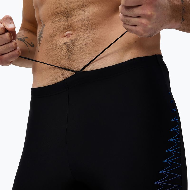 Herren-Schwimmjammer Speedo Medley Logo Jammer schwarz/neonkoralle 5