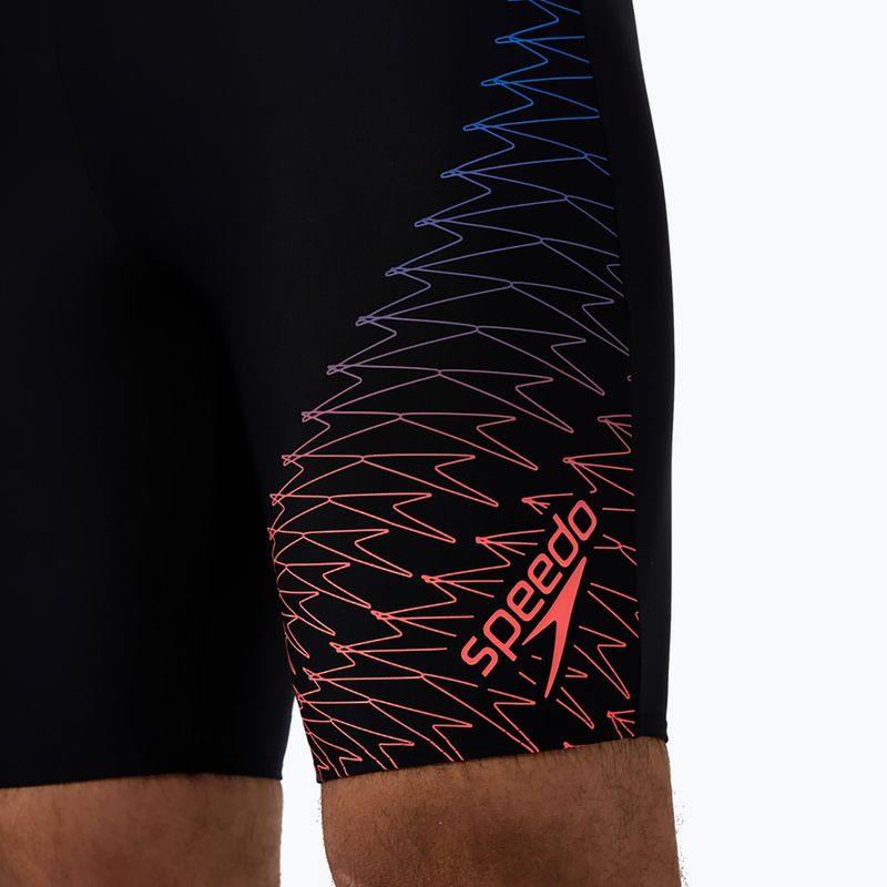 Herren-Schwimmjammer Speedo Medley Logo Jammer schwarz/neonkoralle 6