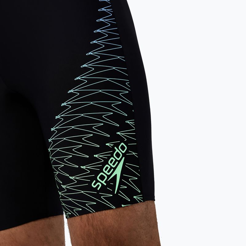 Herren-Schwimmjammer Speedo Medley Logo Jammer schwarz/alfalfa grün 6