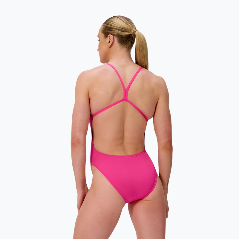 Damen-Einteiler Badeanzug Speedo FL Solid V-Back flare pink 2