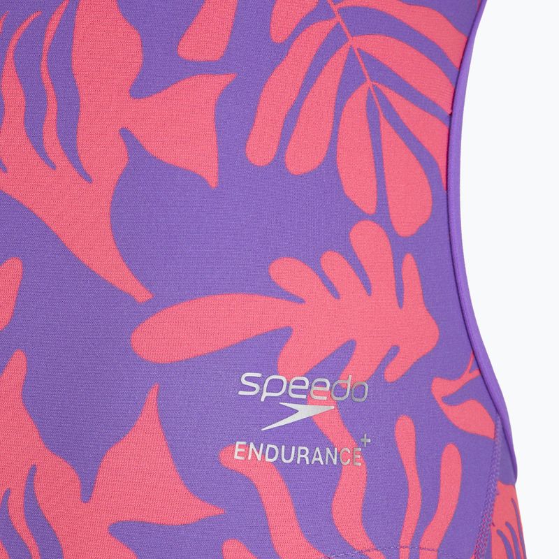 Damen-Einteiler Badeanzug Speedo FL Printed Web Back coral cluster/indigo glow 3