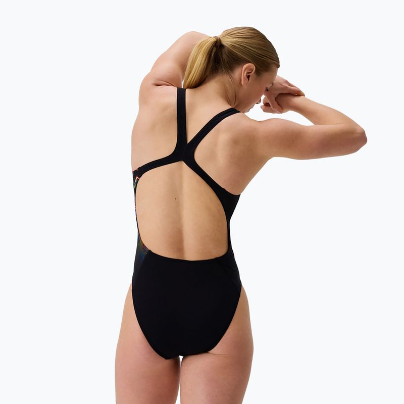 Einteiliger Badeanzug Speedo Placement Printed Powerback static volta/anthrazit 2