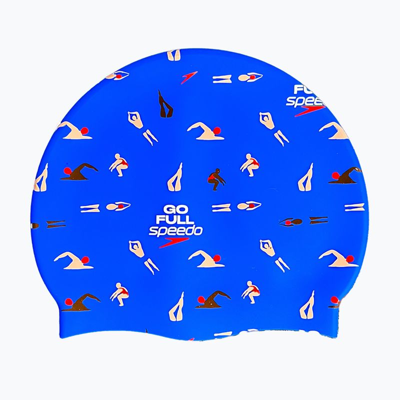Schwimmkappe Speedo Printed Silicone speedo blue go full speedo swimmers
