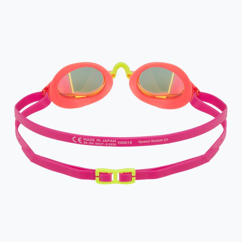 Schwimmbrille Speedo Fastskin Speedsocket 2 Mirror neon melon/vermilion/gold mirror 4